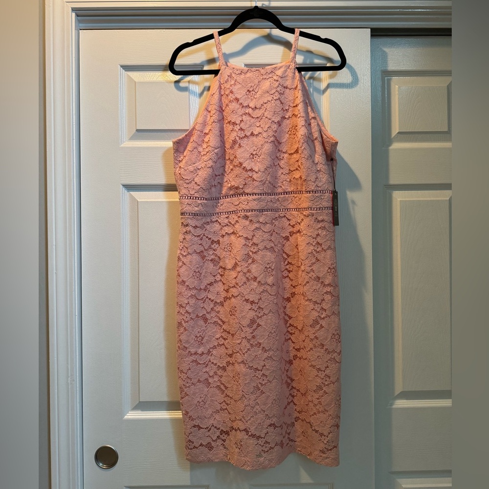 Vince Camuto lace dress size 14 pink!!!!! New with tags!